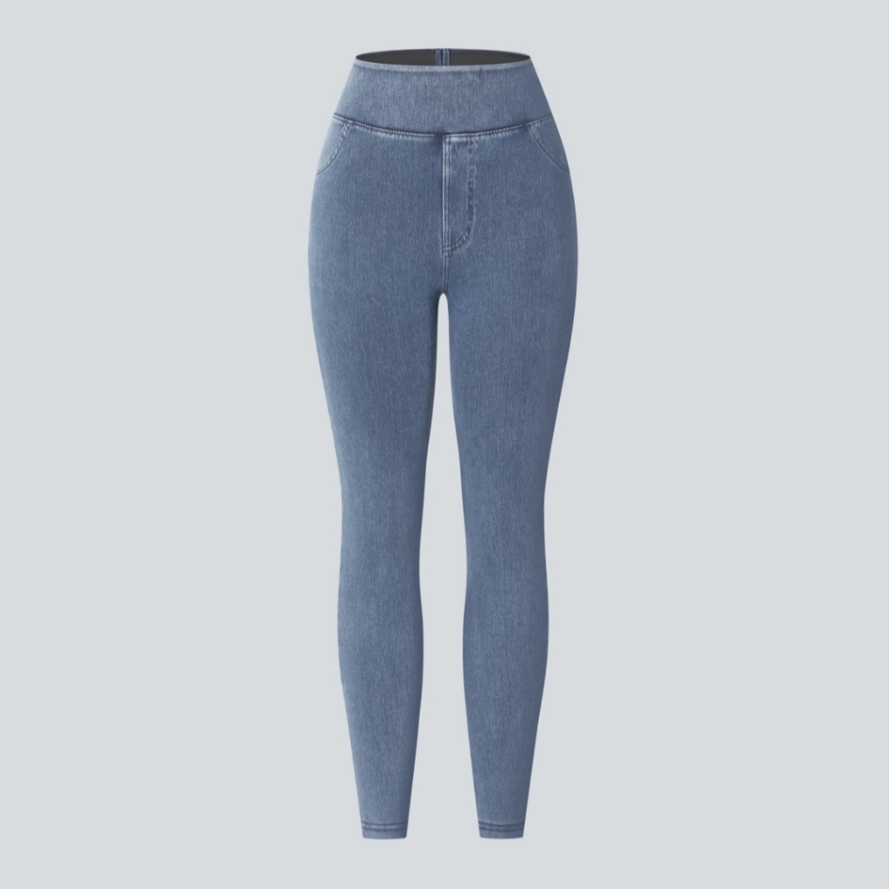 Halara NWOT Flex High Waisted Pocket Casual Leggings Ice Crevice Denim Large - Picture 7 of 7